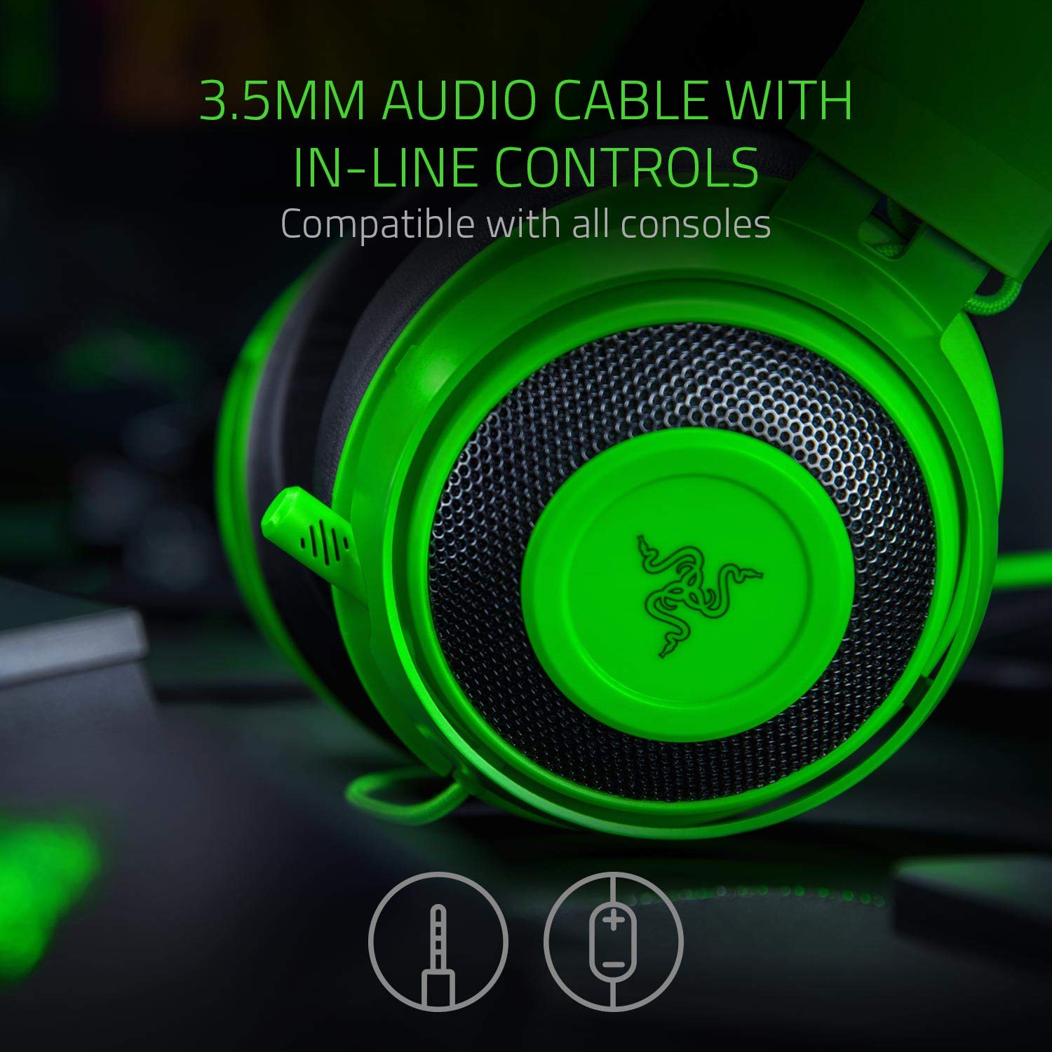 Razer Kraken 2019 Multi-platform Wired Gaming Headphone- Green (rz04 