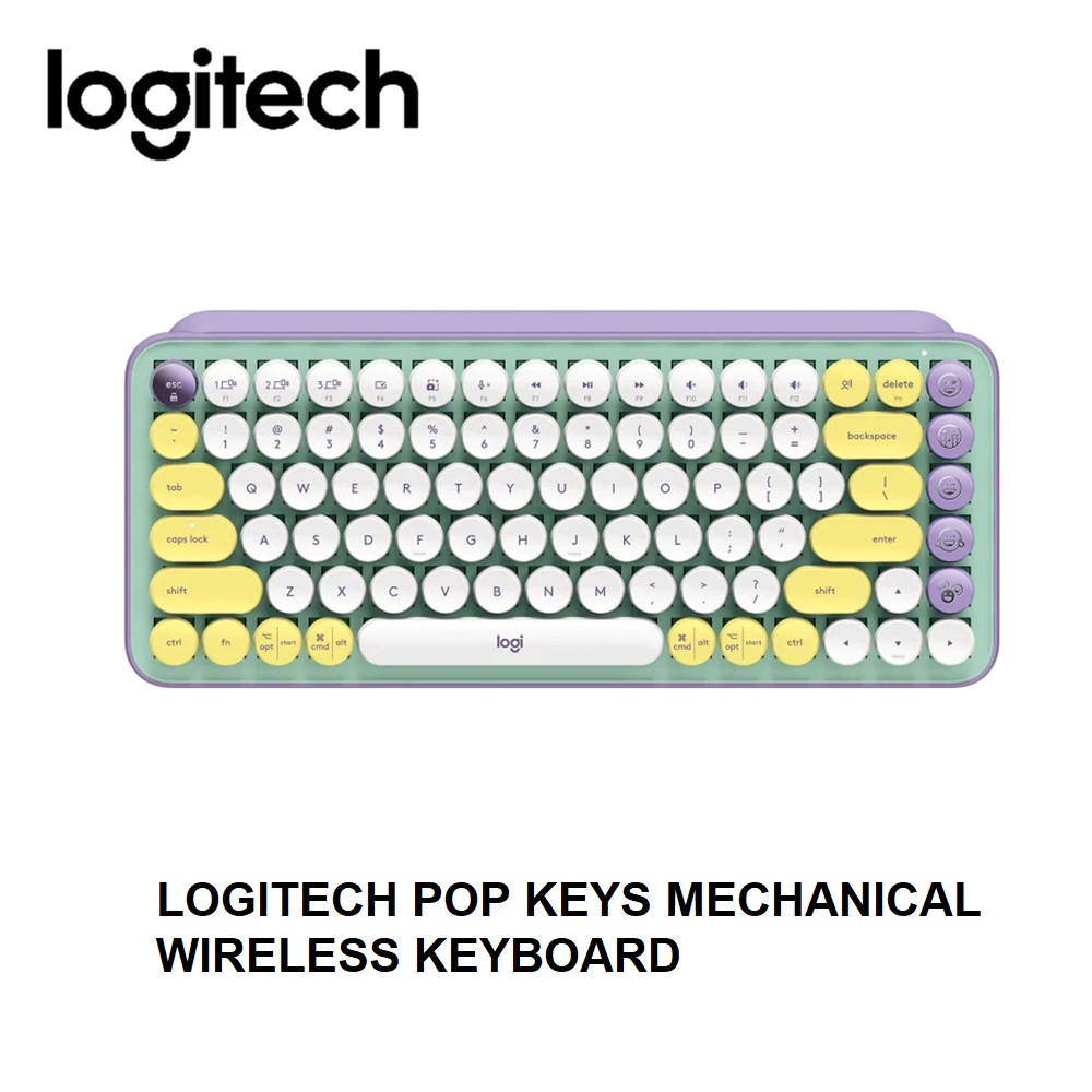 Logitech POP KEYS Wireless Mechanical Keyboard with Customizable Emoji Keys  - Rose