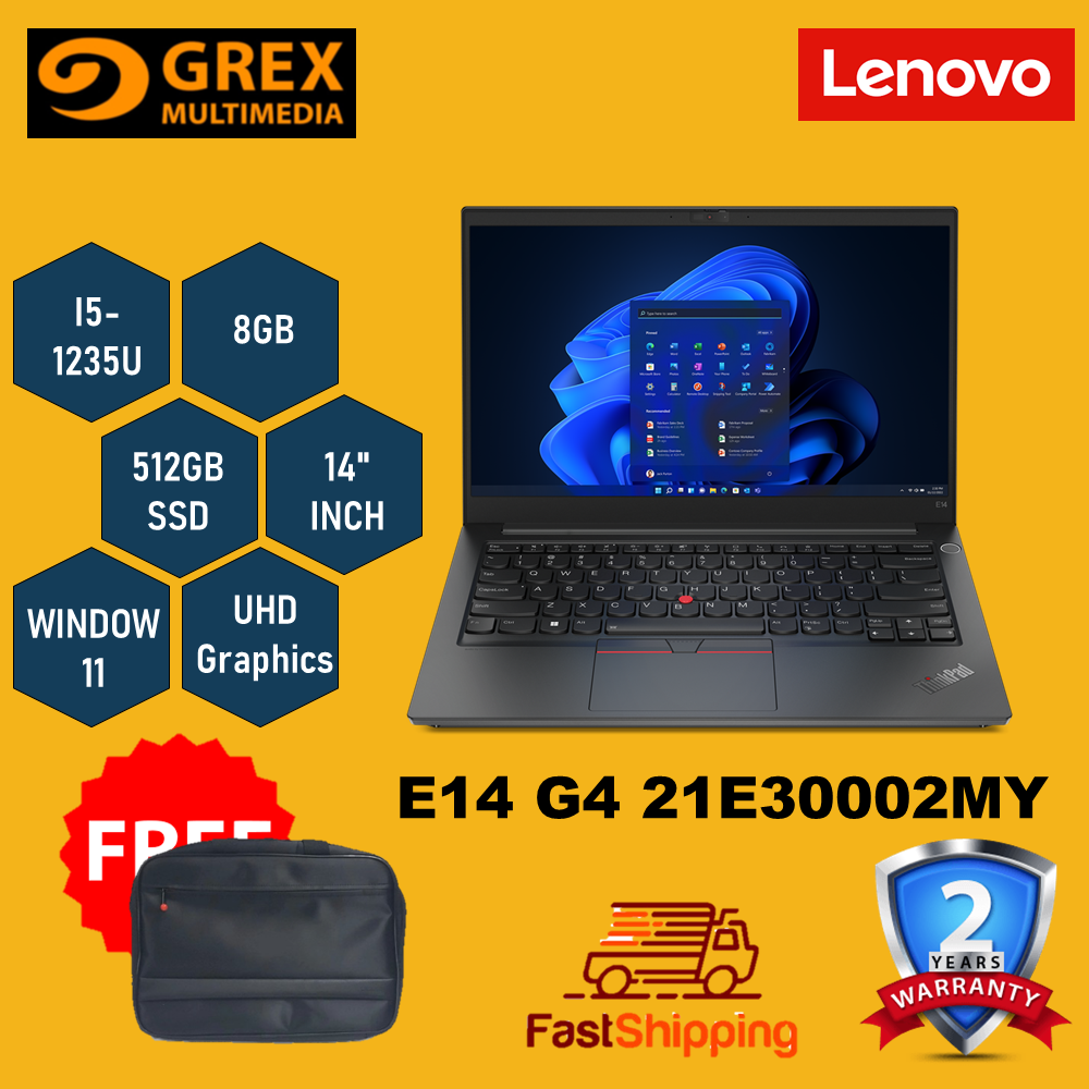 Lenovo Thinkpad E14 Gen 4 21e30002my Laptop I5 1235u8gb512gb Ssd14fhdw11 Pro2y Warranty 2628