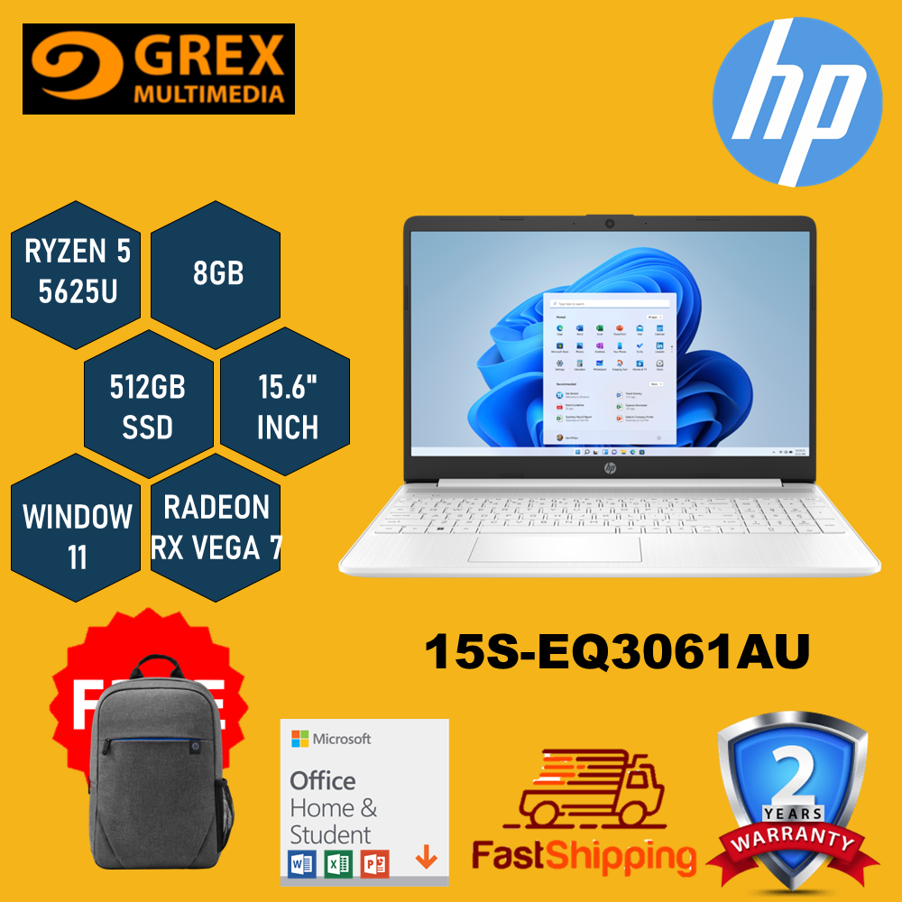 Hp 15s Eq3061au Laptop Ryzen 5 5625u8gb512gb Ssd156 Fhdamd Radeon Graphicswin11 Free 8579