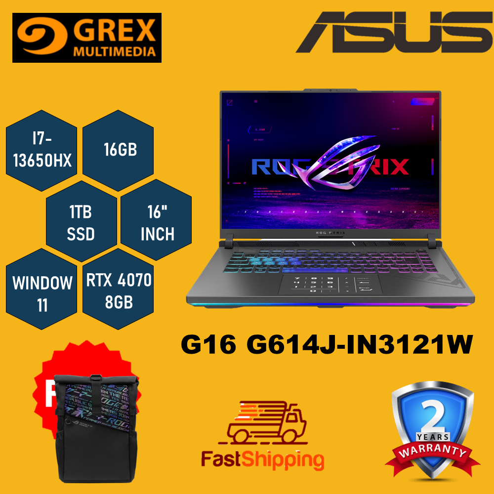 ASUS ROG Strix G16 Gaming Laptop, 16 165Hz Display, Intel Core i7